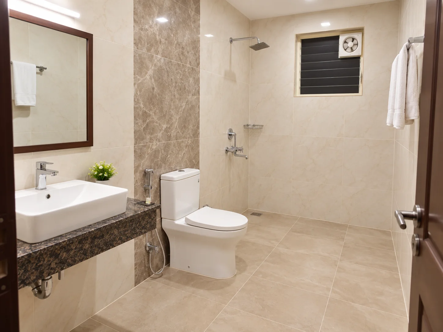 AC ROOM 2 BED — bathroom